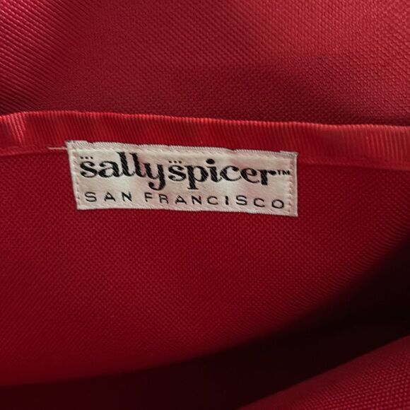 Sally Spicer Tote Bag Brown Red Floral Embroidery - Picture 5 of 6